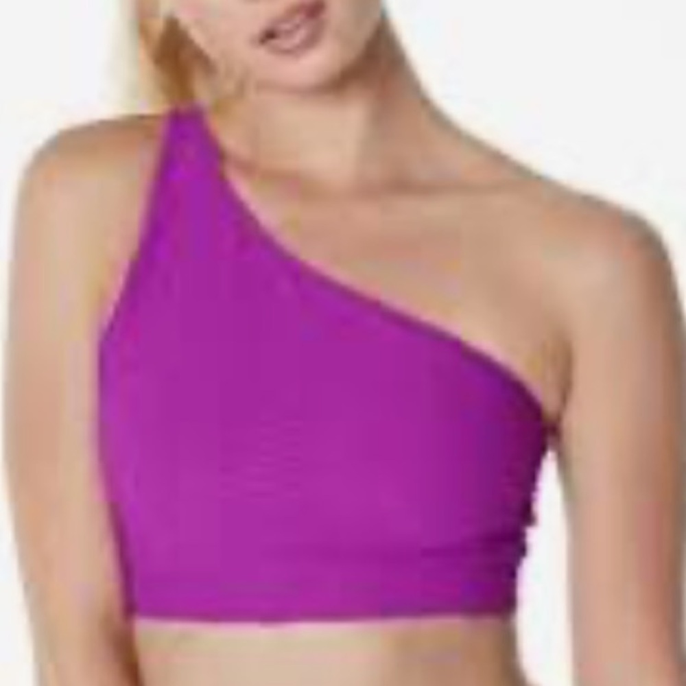 Urban Outfitters One-Shoulder Magenta Crop Top